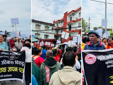 बिर्तामोडमा 'डोजर आतंक' विरुद्ध सुकुम्वासीको विद्रोह: लालपूर्जा नदिए आन्दोलन चर्कने चेतावनी