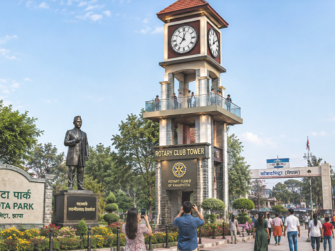 झापाको काँकरभिट्टामा ४० फिट अग्लो घण्टाघर निर्माण हुँदै