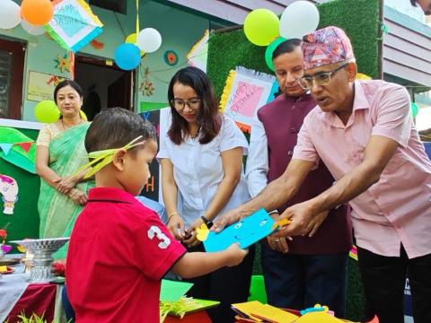 संस्कार र शिक्षालाई जोड्दै लिंकन मन्टेश्वरीमा दशैं उत्सव